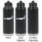 Racing Car Laser Engraved Water Bottles - 2 Styles - Front & Back View