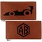 Racing Car Leather Checkbook Holder Front and Back