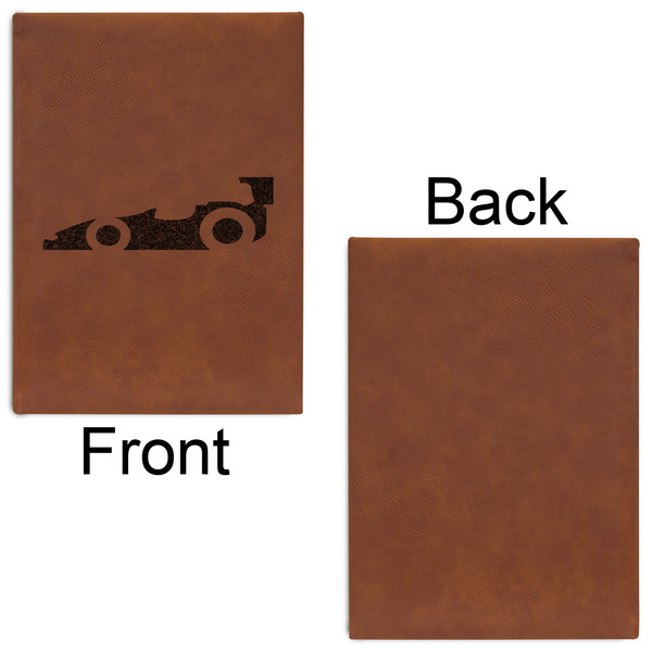 Racing Car Leatherette Journal - Large - Single Sided - Front & Back View