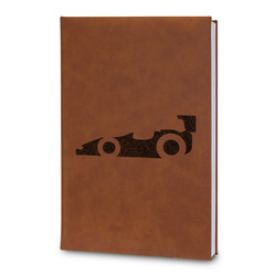 Racing Car Leatherette Journal - Large - Double Sided (Personalized)