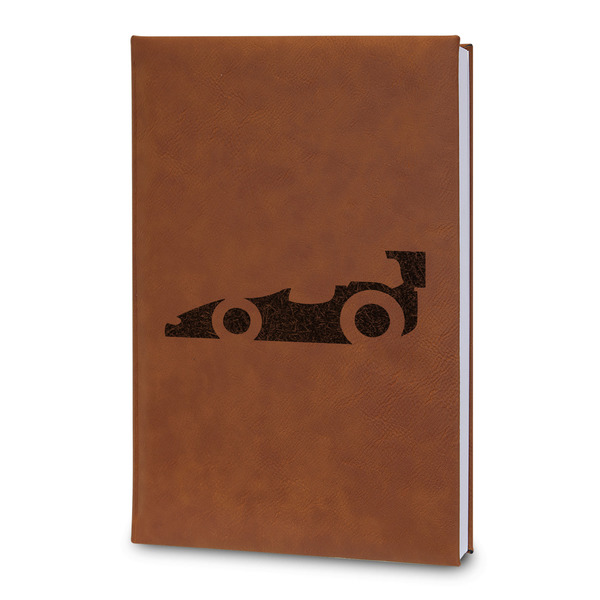 Custom Racing Car Leatherette Journal - Large - Double Sided (Personalized)