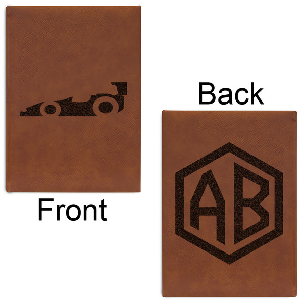 Racing Car Leatherette Journals - Large - Double Sided - Front & Back View