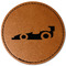 Racing Car Faux Leather Iron On Patch - Round
