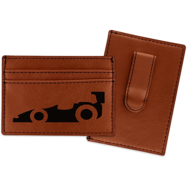 Custom Racing Car Leatherette Wallet with Money Clip