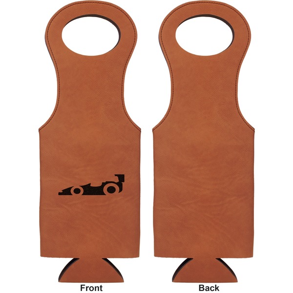 Racing Car Leatherette Wine Tote Single Sided - Front and Back