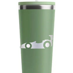 Racing Car RTIC Everyday Tumbler with Straw - 28oz - Light Green - Double-Sided (Personalized)