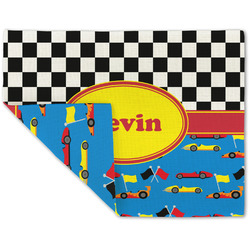Racing Car Double-Sided Linen Placemat - Single w/ Name or Text