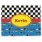 Racing Car Single-Sided Linen Placemat - Single w/ Name or Text
