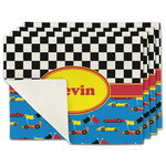Racing Car Single-Sided Linen Placemat - Set of 4 w/ Name or Text
