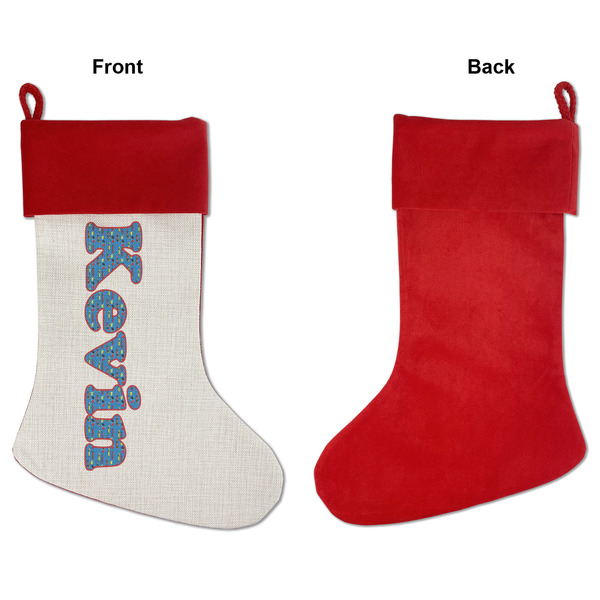 Racing Car Linen Stockings w/ Red Cuff - Front & Back (APPROVAL)