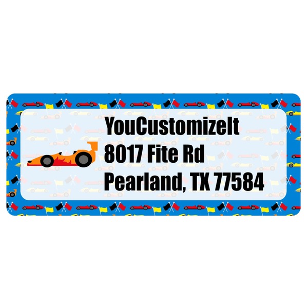 Custom Racing Car Return Address Labels (Personalized)