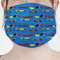 Racing Car Mask - Pleated (new) Front View on Girl