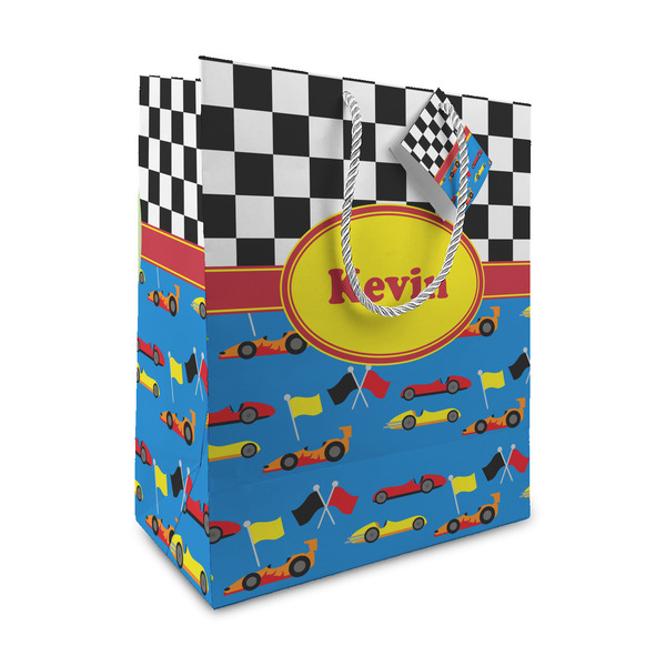 Custom Racing Car Medium Gift Bag (Personalized)