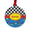Racing Car Metal Ball Ornament - Front