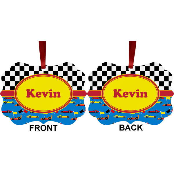 Racing Car Metal Benilux Ornament - Front and Back (APPROVAL)