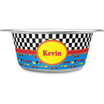 Racing Car Stainless Steel Dog Bowl (Personalized)