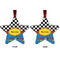 Racing Car Metal Star Ornament - Front and Back