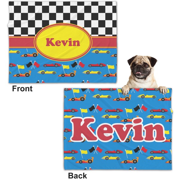 Racing Car Microfleece Dog Blanket - Regular - Front & Back