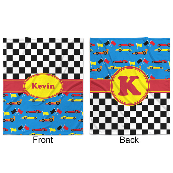 Racing Car Minky Blanket - 50"x60" - Double Sided - Front & Back