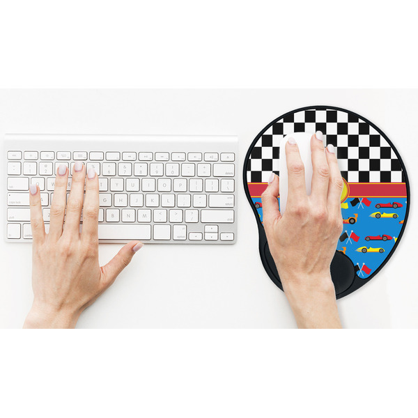 Racing Car Mouse Pad with Wrist Rest - LIFESYTLE 2 (in use)