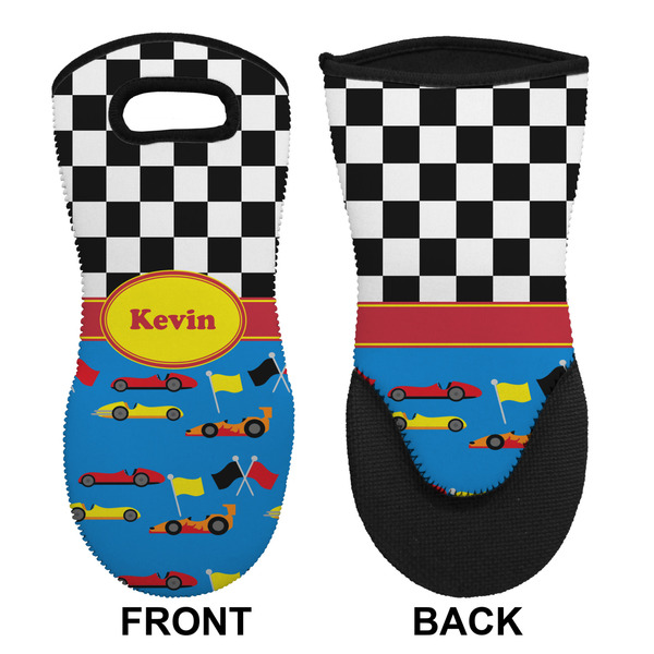 Racing Car Neoprene Oven Mitt (Front & Back)