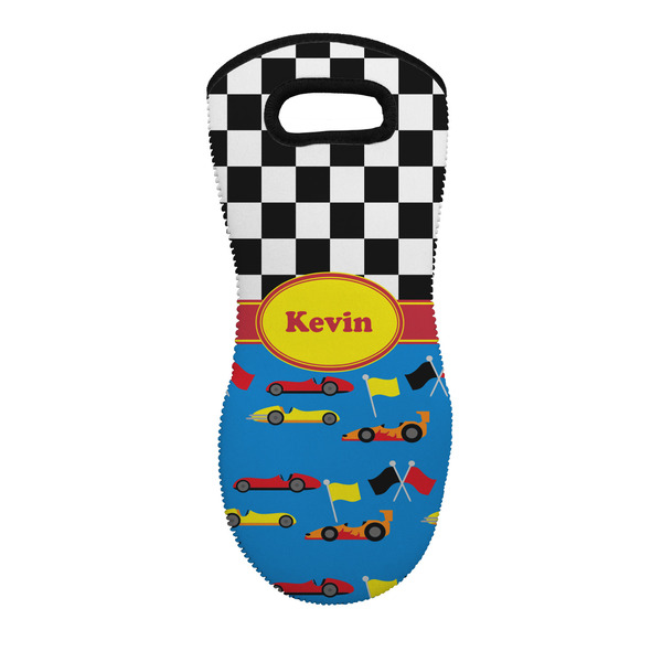 Custom Racing Car Neoprene Oven Mitt - Single w/ Name or Text