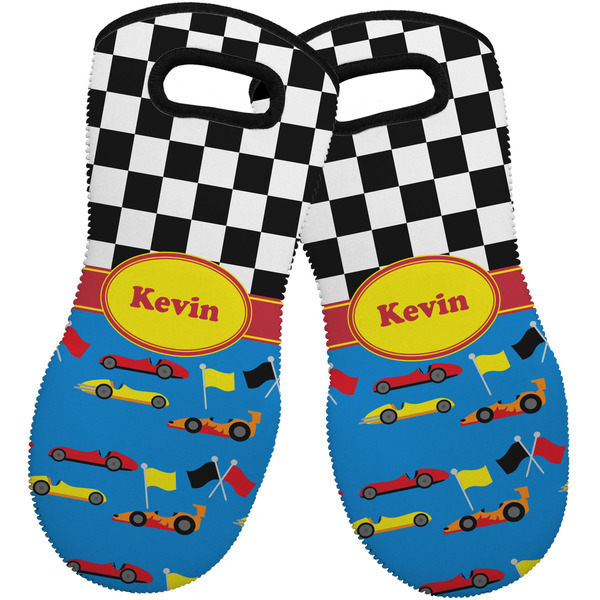 Racing Car Neoprene Oven Mitt -Set of 2 - Front