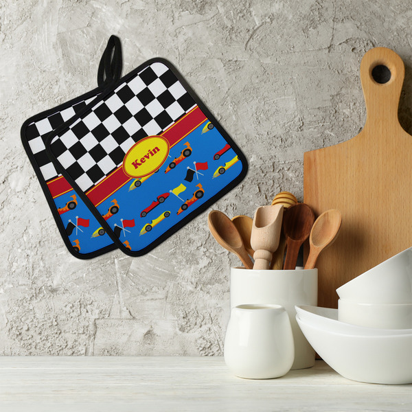 Racing Car Neoprene Pot Holder - Set of 2  LIFESTYLE