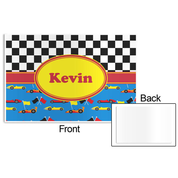 Racing Car Disposable Paper Placemat - Front & Back