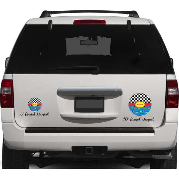 Racing Car Personalized Car Magnets on Ford Explorer
