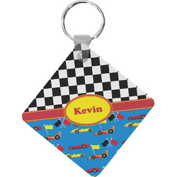 Racing Car Diamond Plastic Keychain w/ Name or Text