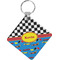 Racing Car Diamond Plastic Keychain w/ Name or Text
