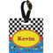 Racing Car Plastic Luggage Tag - Square w/ Name or Text