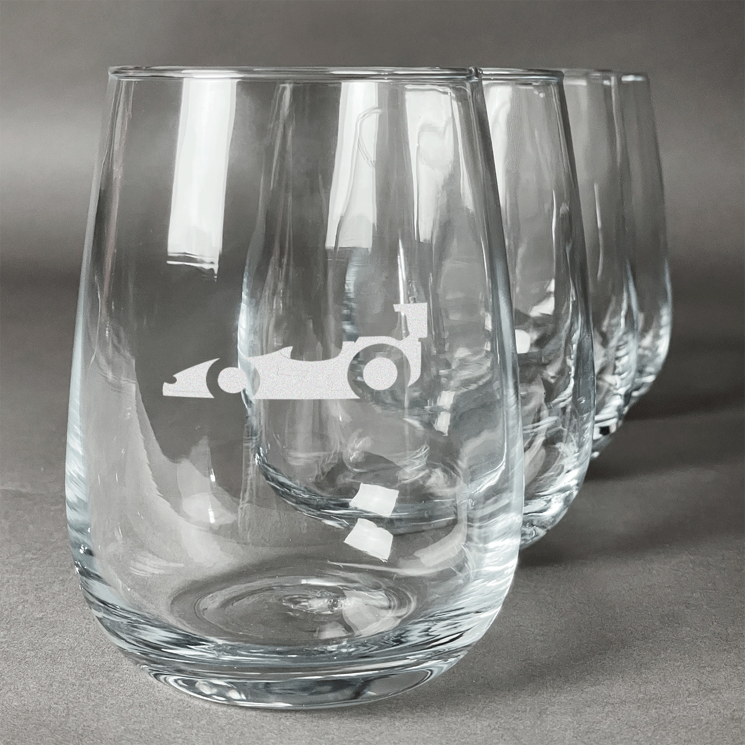 Racing Car Stemless Wine Glasses (Set of 4) (Personalized) YouCustomizeIt
