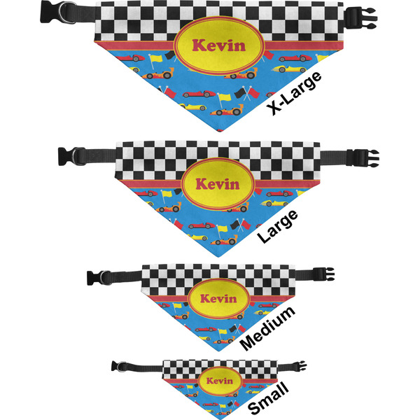 Racing Car Pet Bandana Sizes