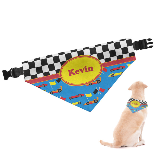 Custom Racing Car Dog Bandana - Large (Personalized)