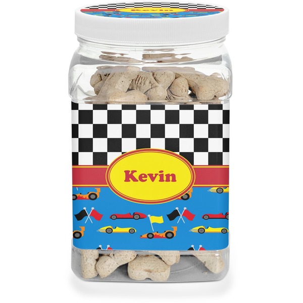Custom Racing Car Dog Treat Jar (Personalized)
