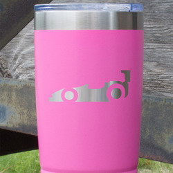 Racing Car 20 oz Stainless Steel Tumbler - Pink - Single Sided