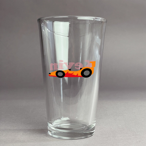 Custom Racing Car Pint Glass - Full Color Logo (Personalized)