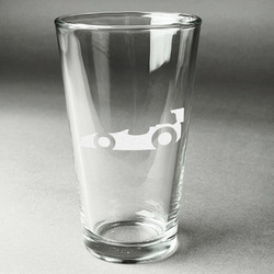 Racing Car Pint Glass - Engraved (Single)