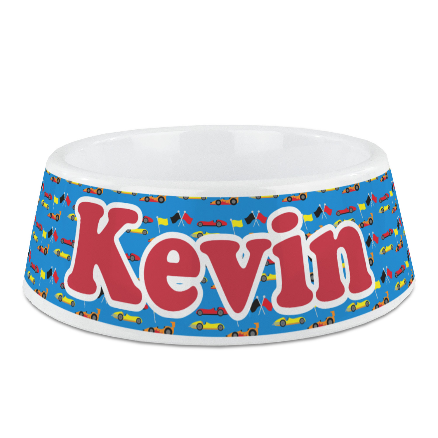 Custom Racing Car Plastic Dog Bowl (Personalized) | YouCustomizeIt