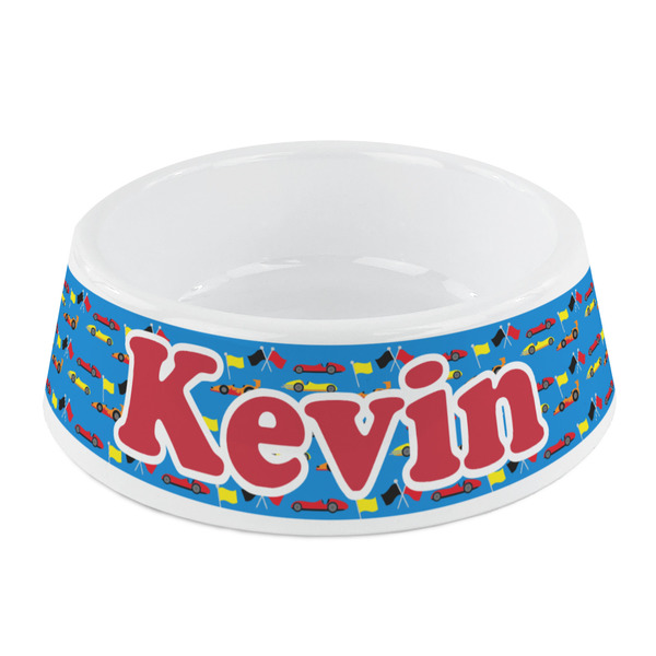 Custom Racing Car Plastic Dog Bowl - Small (Personalized)