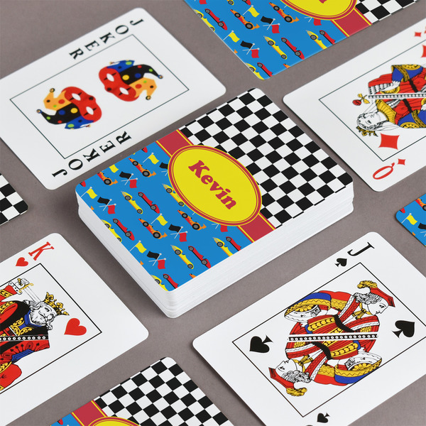Racing Car Playing Cards - Front & Back View