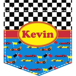 Racing Car Iron On Faux Pocket (Personalized)