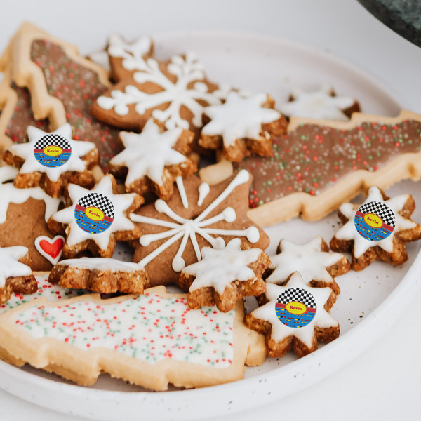 Racing Car Printed Icing Circle - XSmall - On XS Cookies