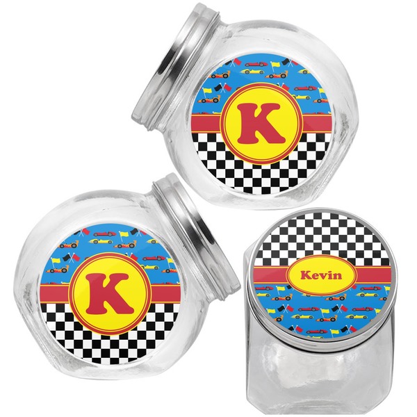 Racing Car Puppy Treat Jar - Top Left Right