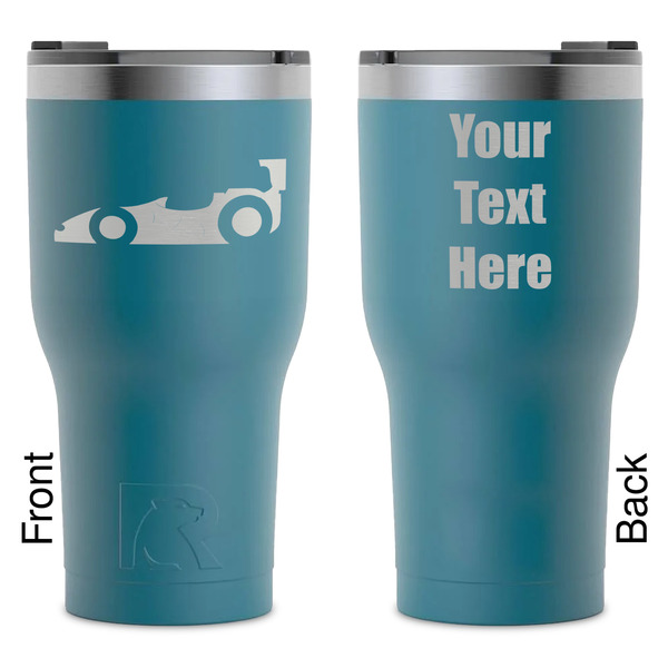 Custom Racing Car RTIC Tumbler - Dark Teal - Laser Engraved - Double-Sided (Personalized)
