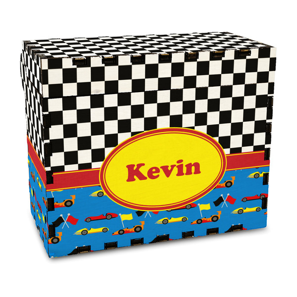 Custom Racing Car Wood Recipe Box - Full Color Print (Personalized)