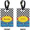 Racing Car Rectangle Luggage Tag (Front + Back)