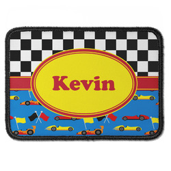 Racing Car Iron On Rectangle Patch w/ Name or Text